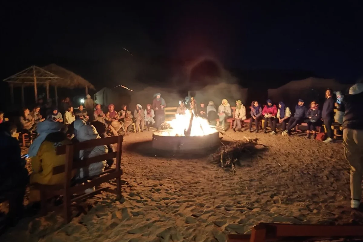 Day 1 Evening: Sunset Camel Trek & Night at the Desert Camp